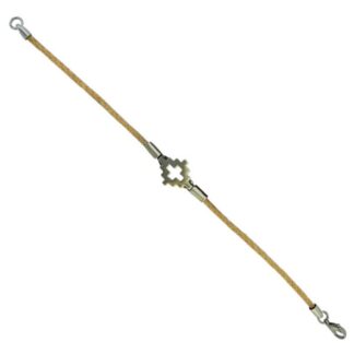 Pulsera De Cuero Crudo Trenzado Con Dije