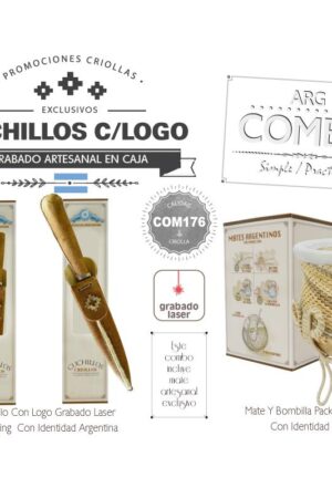 Combo 35 Cuchillos Grabados  Un Mate Fino CCaja De Regalo