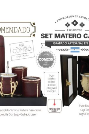 Combo 15 Set Matero Grabado Un Mate Grabado De Regalo