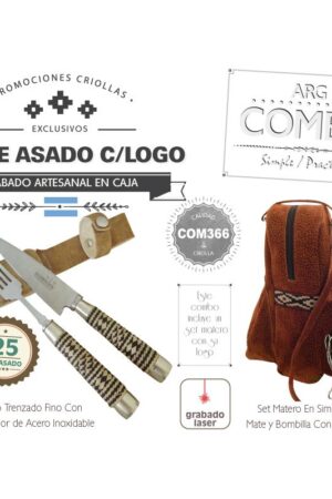 Combo 25 Set de Asado Grabados Un Set Matero De Regalo