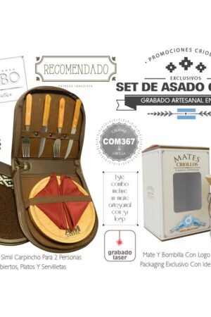 Combo 25 Set de Asado Grabado Un Mate Grabado De Regalo