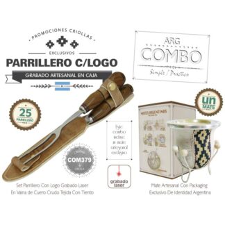 Combo (25 Set Parrillero Grabados) + Un Mate C/Bombilla De Regalo