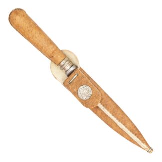 Cuchillo De Cuero Crudo Común 14Cm Acero Inox Vaina Cuero Crudo