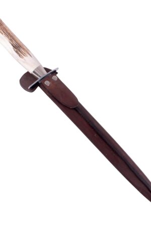 Daga Ciervo 25 Cm Acero Inox Vaina Vaqueta