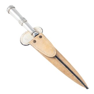 Cuchillo De Alpaca 20 Cm Acero Inox Vaina Cuero Crudo