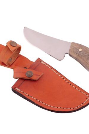 Cuchillo Capador Madera 11Cm Acero Inox Vaina Vaqueta