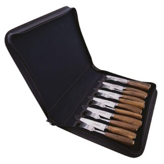 Juego De Cubiertos Tradicionales en Estuche de Cuero