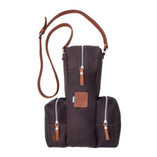 Porta Termo En Cuero Con Bolsillo