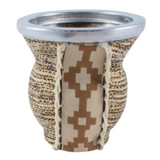 Mate De Vidrio Copita Forrado En Arpillera Y Guarda pampa