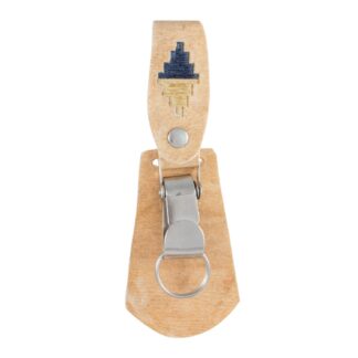 Llavero Cubre llaves Cuero Crudo Bordado