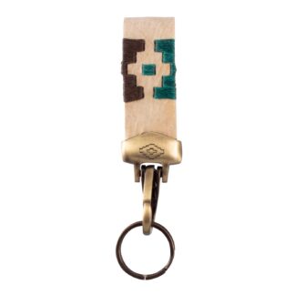 Llavero Cuero Crudo Bordado