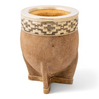 Mate Imperial Virola de Alpaca Cuero Crudo