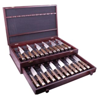 Juego de 24 Piezas Madera Y Alpaca