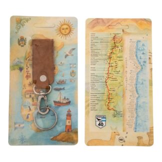 Llavero de cuero con blister temático