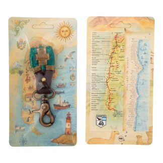 Llavero de Cuero Bordado con mosqueton en Blister Argentina