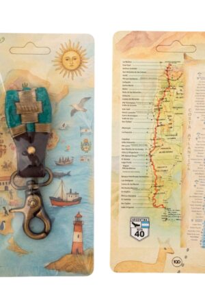 Llavero de Cuero Bordado con mosqueton en Blister Argentina