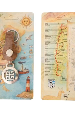 Llavero De Cuero Y Alpaca en Blister Argentina