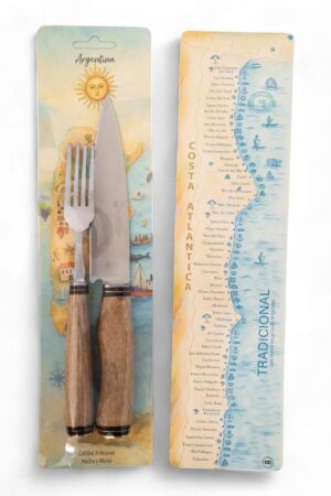 Juego Cuchillo y Tenedor El Estribo 14 cm Acero Inoxidable Blister Argentina