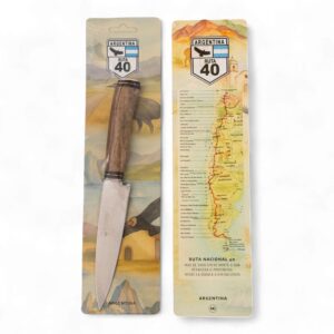 Cuchillo inoxidable sin vaina Cabo Madera Artesanal en Blister