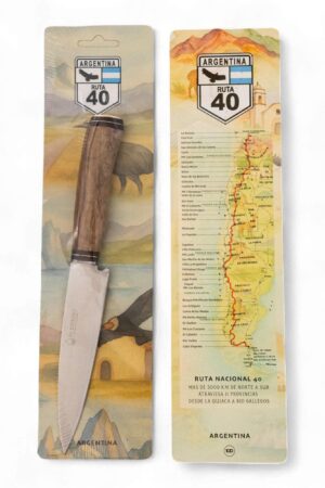 Cuchillo inoxidable sin vaina Cabo Madera Artesanal en Blister