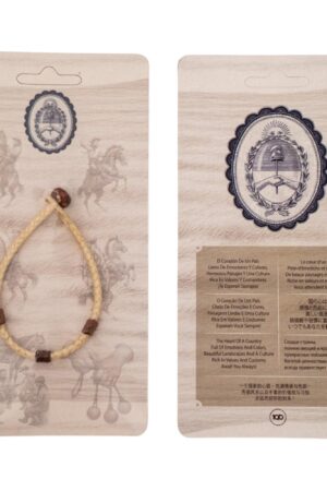 Pulsera de cuero tejida en blister