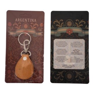 Llavero de cuero tipo gota en blister