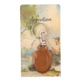 Llavero de Cuero con Argolla y Mosqueton