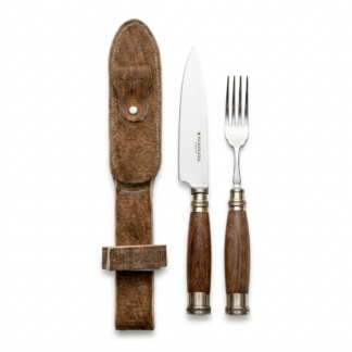Juego De Cubierto Individual Fino Cuchillo Y Tenedor Madera Y Alpaca Con Soaje PAMPEANA