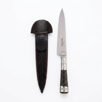 Cuchillo Madera y Alpaca 14 Cm Acero Inox Vaina Vaqueta Cocida