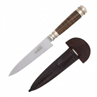 Cuchillo Madera y Alpaca 14 Cm Acero Inox Vaina Vaqueta Cocida