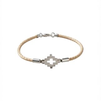 Pulsera De Cuero Crudo Trenzado Con Dije
