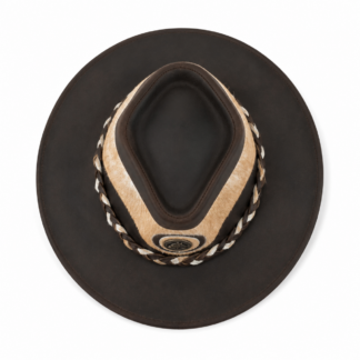 Sombrero Jucara Australiano De Cuero y Pel