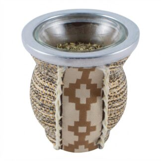 Mate De Vidrio Copita Forrado En Arpillera Y Guarda pampa