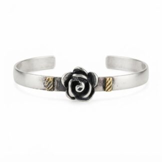Pulsera De Alpaca Con Rosa