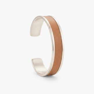 Pulsera Delgada Fina De Alpaca y Cuero